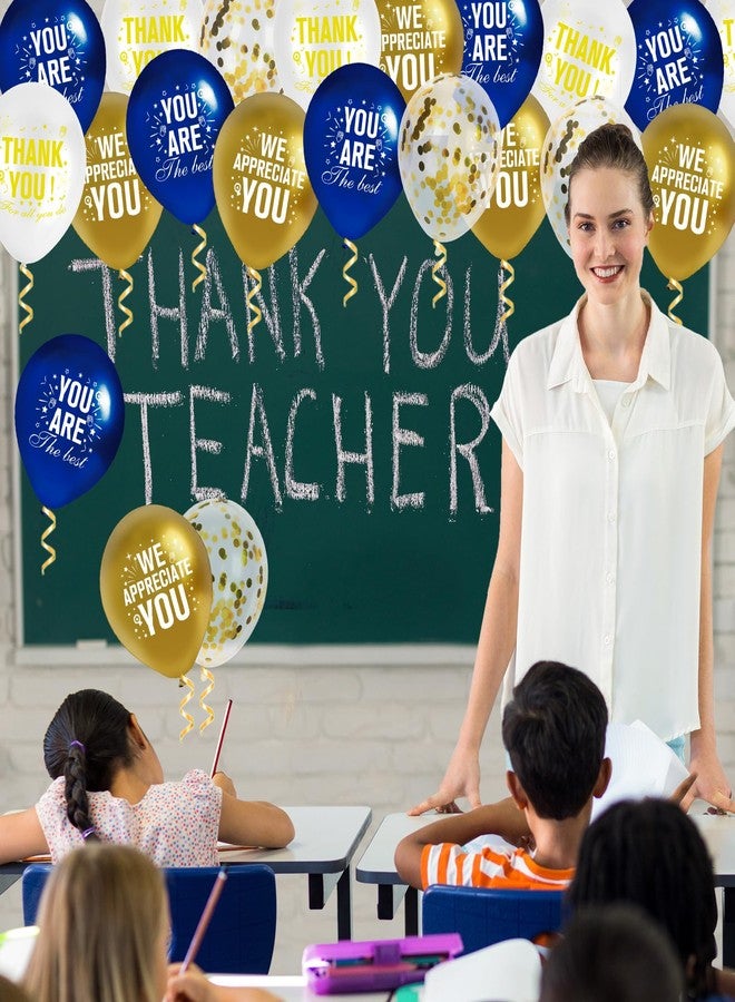 Yoirrat Thank You Balloons We Appreciate You Decorations Blue and Gold Employee Appreciation Balloons Decorations Employee Staff Appreciation Gifts Thank You for All You Do Balloons for Staff Teacher Nurse - Image 5